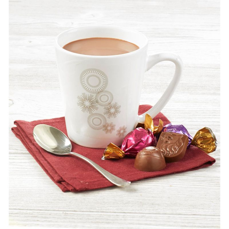 Godiva Truffles, Coffee and Chocolate Hot Cocoa Gift Basket Includes 10oz White Mug