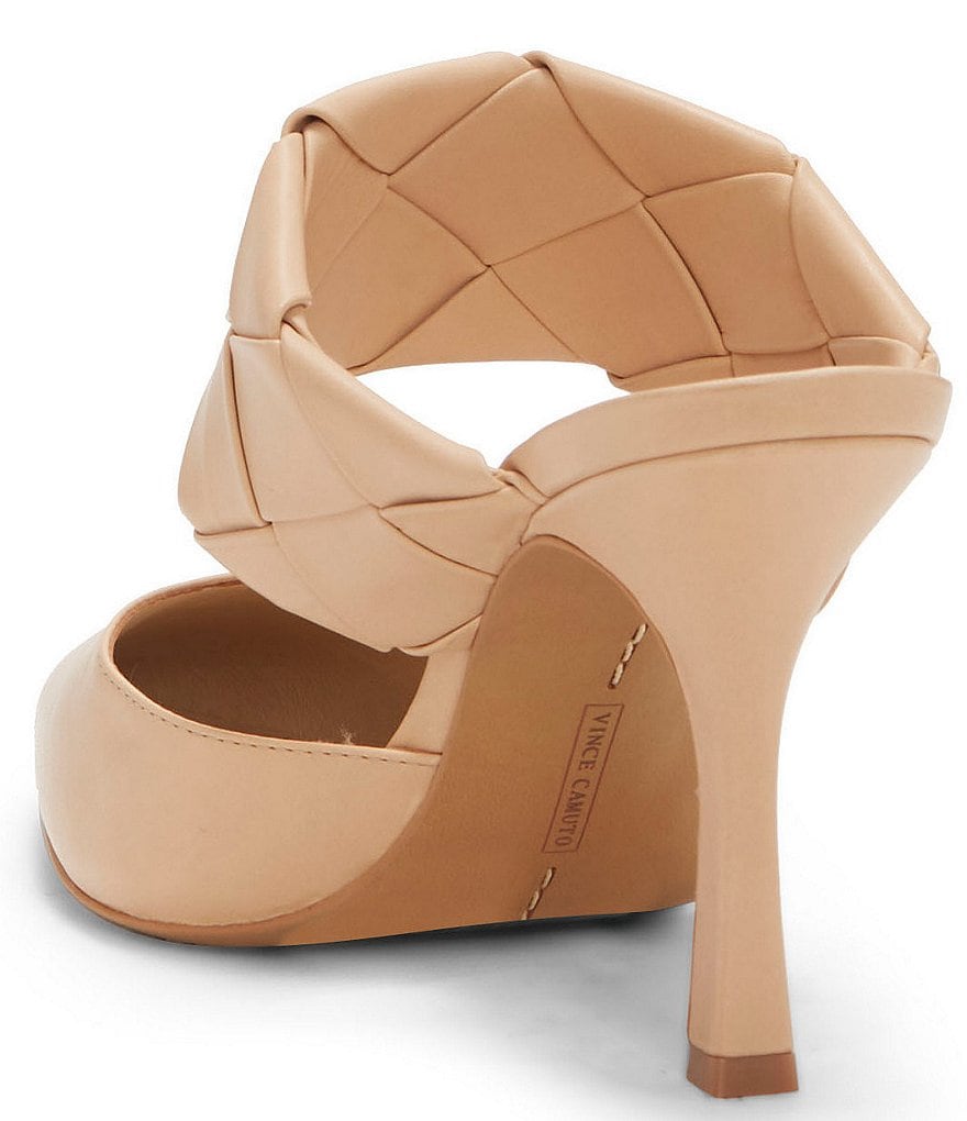 Vince Camuto Alandra Leather Woven Banded Mules