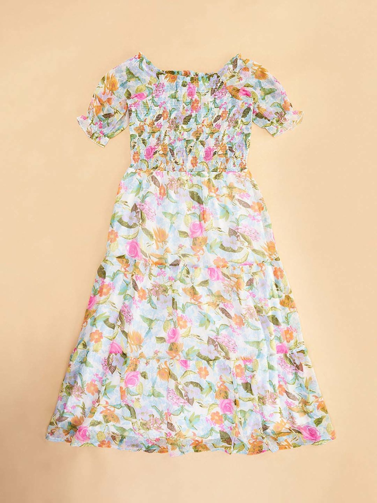 Pantaloons Junior Multicolor Floral Print Dress