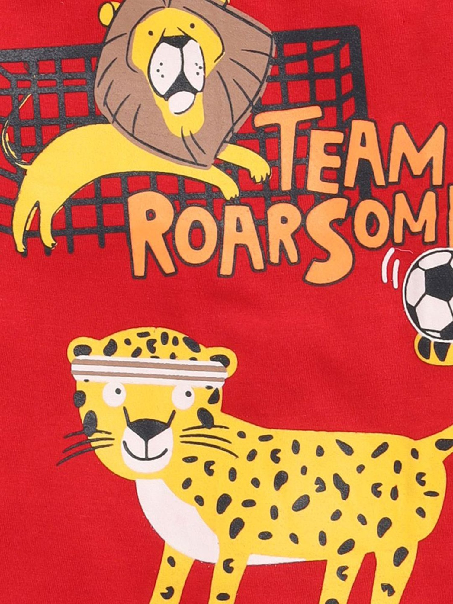 Lazy Shark Kids Red Printed T-Shirt & Shorts