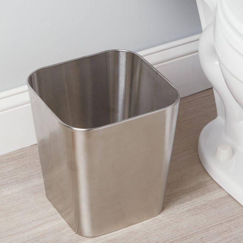Gia Stainless Steel Wastebasket Brushed - iDESIGN