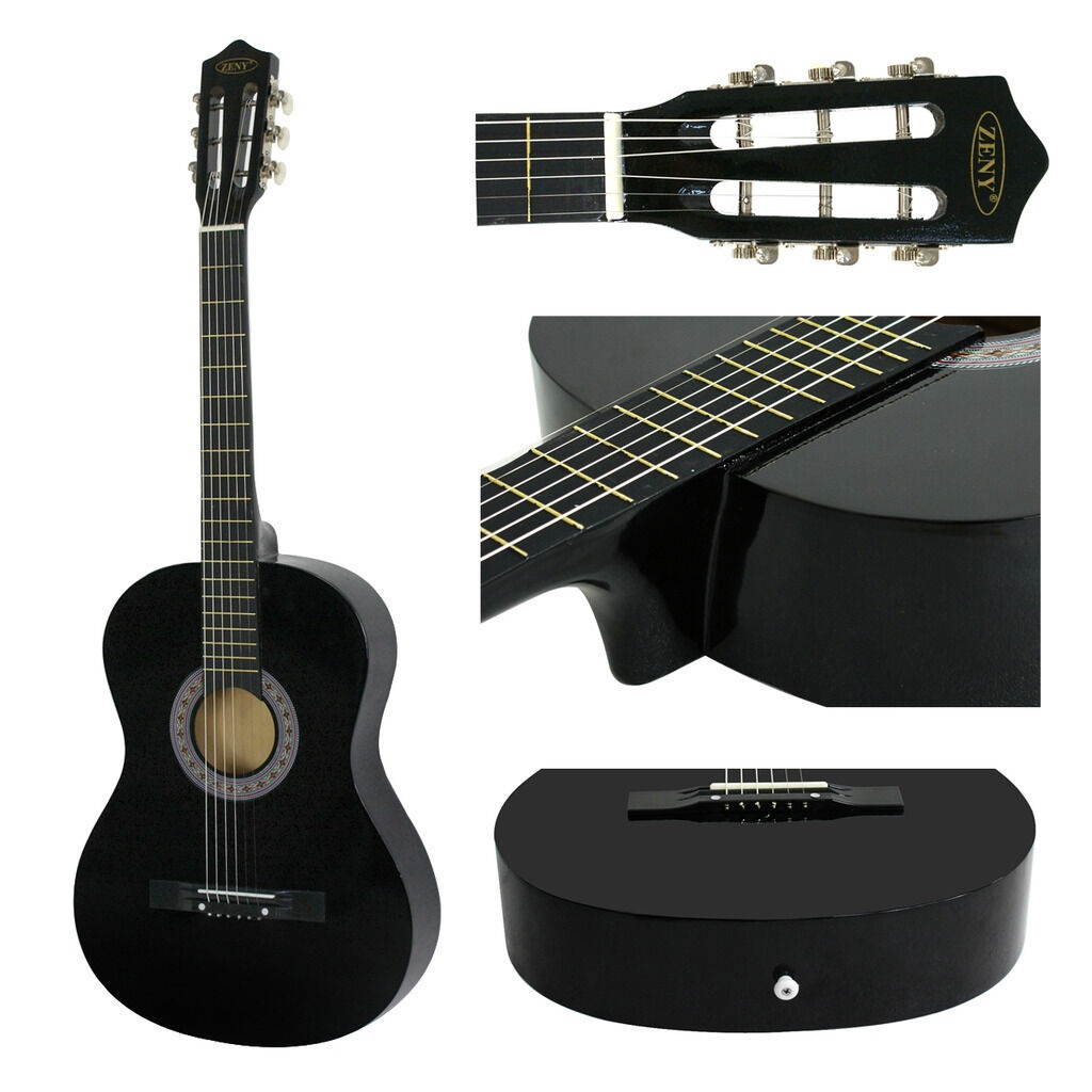38" Black Acoustic Guitar Starter Package Guitar, Gig Bag, Strap, Pick