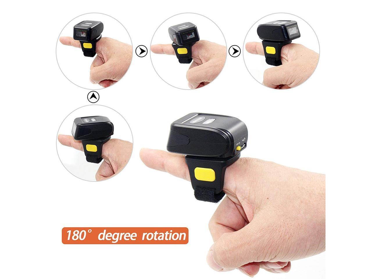 Mini Wireless 1D 2D QR Barcode Scanner Wearable Bluetooth 2D Bar Code Reader Ring Barcode Scanner