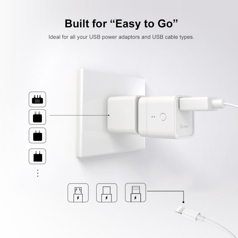 Itead Sonoff Micro 5V Wireless USB Smart Adaptor Flexible and Portable Make USB Devices Smart via eWeLink APP Voice Control Compatible with Alexa Google Home