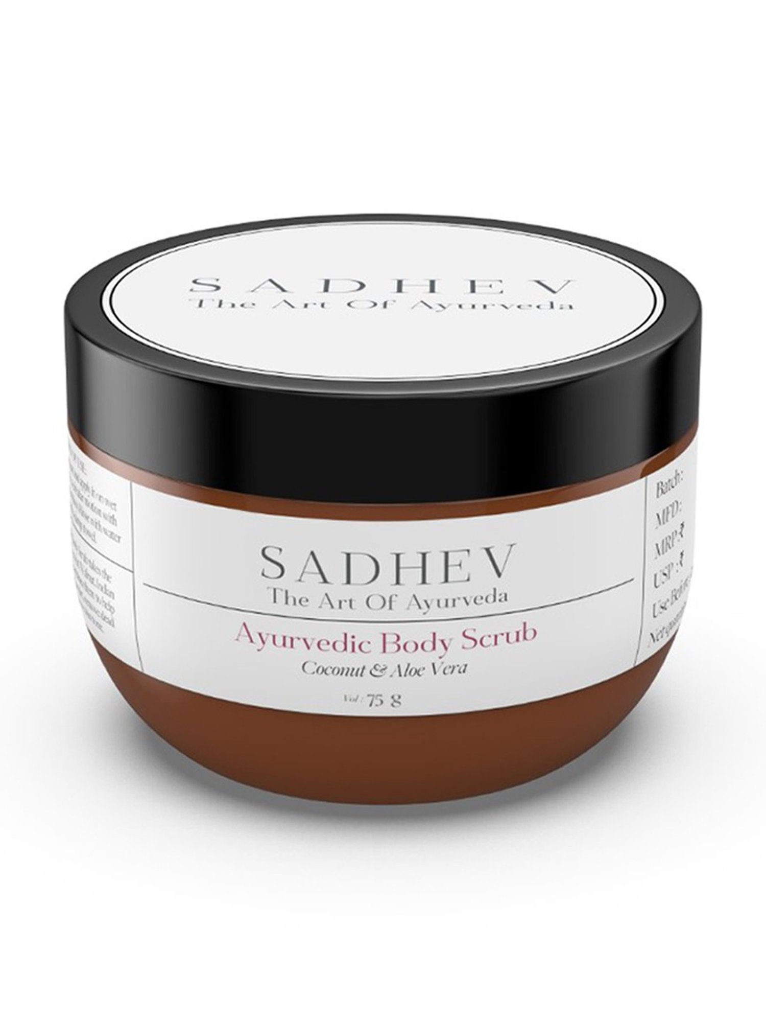 SADHEV The Art Of Ayurveda Natural Ayurvedic Coconut & Aloe Vera Body Scrub - 75 gm