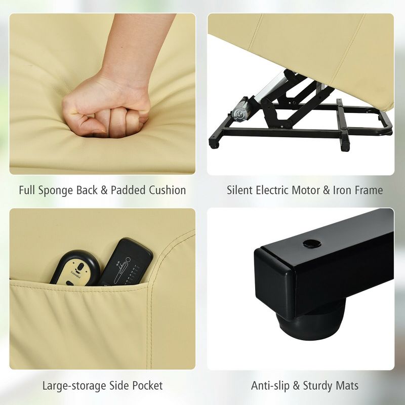 Gorelax Electric Power Lift Massage Recliner Chair Sofa w/Remote Control Beige