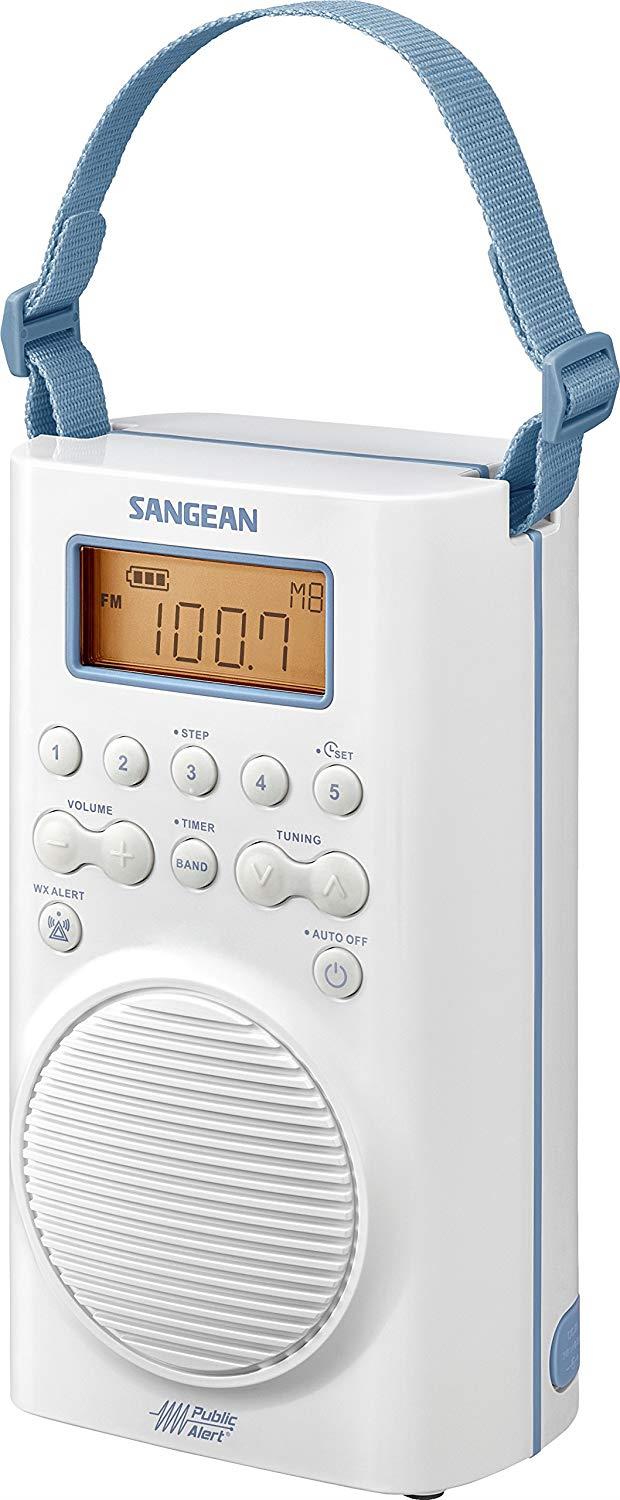 Sangean H205 AM/FM Weather Alert Waterproof Shower Radio