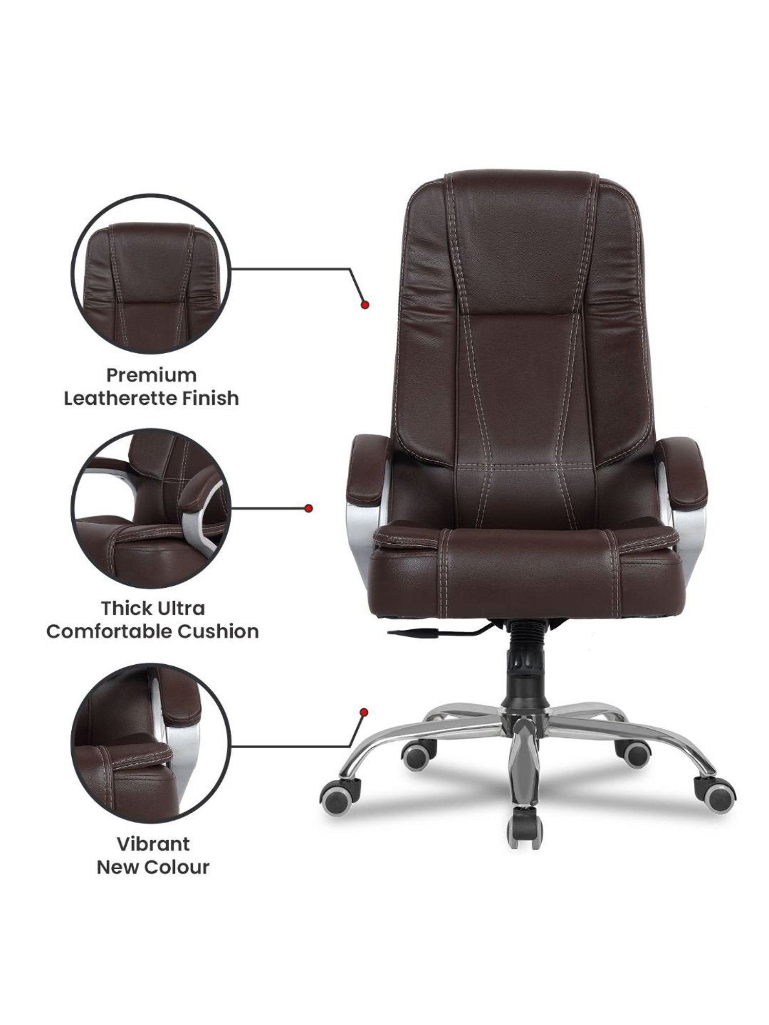 Durian Chaste Black Fabric Executive Chair