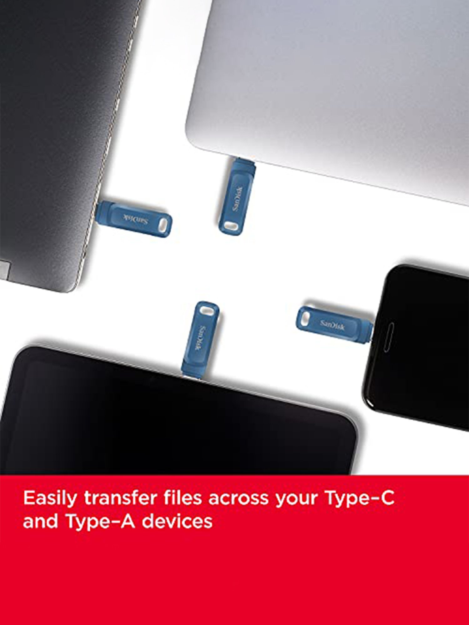 SanDisk Ultra Dual Drive Go USB Type C Pendrive for Mobile, 256GB (Navy Blue)