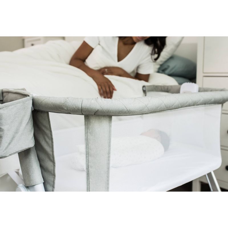 Baby Delight Beside Me Somni Deluxe Bassinet and Bedside Sleeper - Quilted Gray