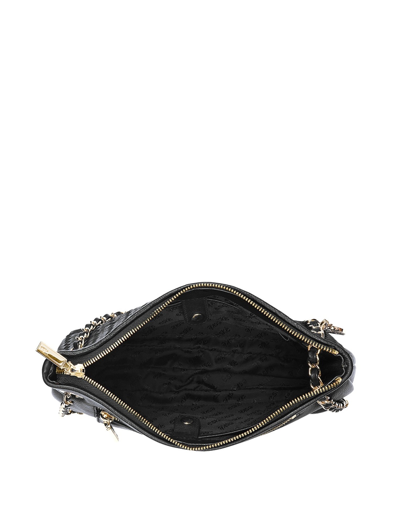 Eske Piquer Black Textured Medium Handbag