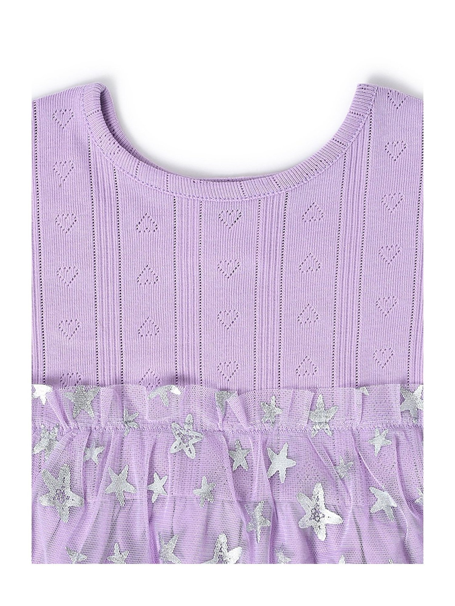 MiArcus Kids Light Purple Printed Frock