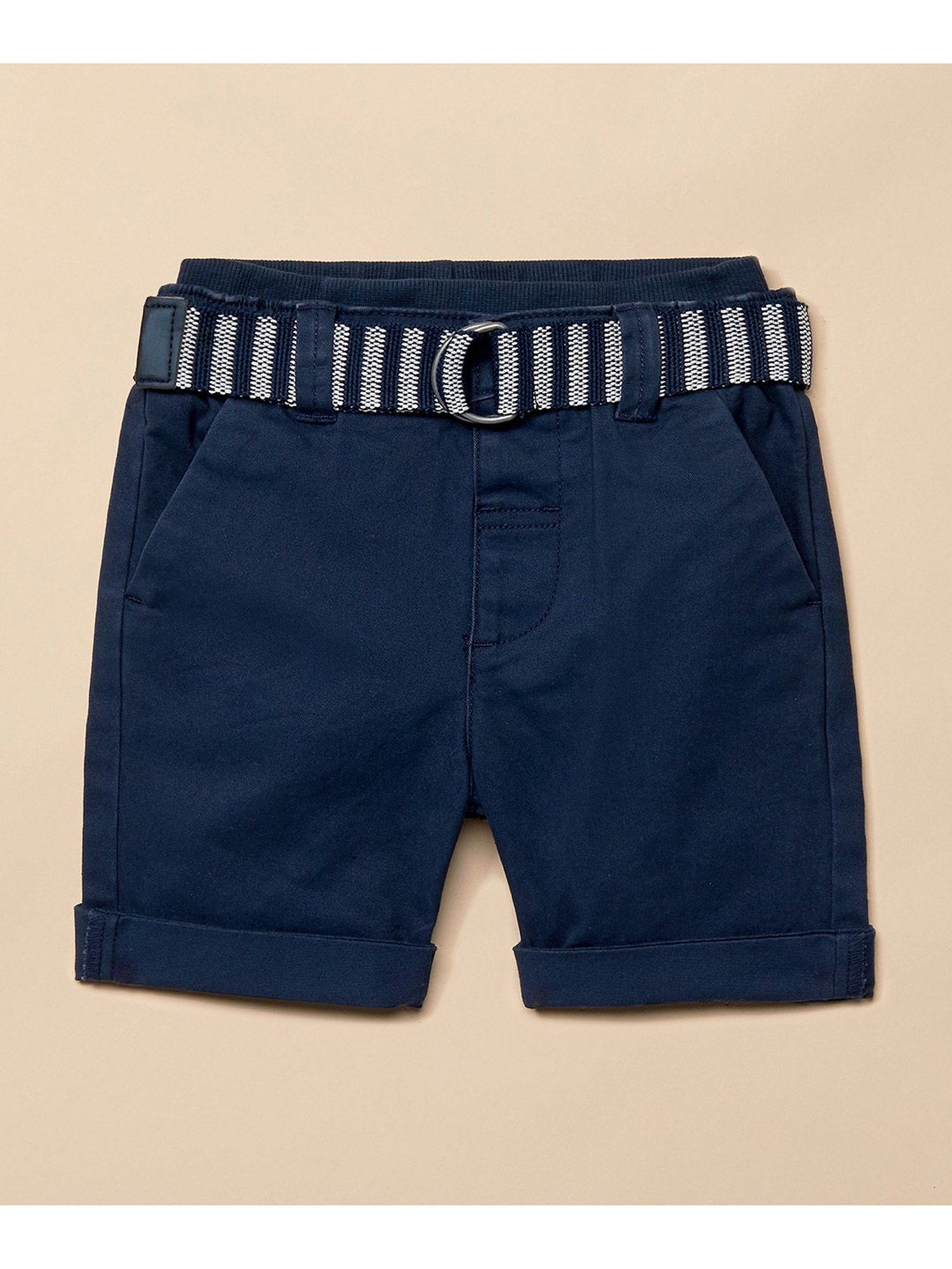 Mothercare Kids Navy Solid Shorts with Belt