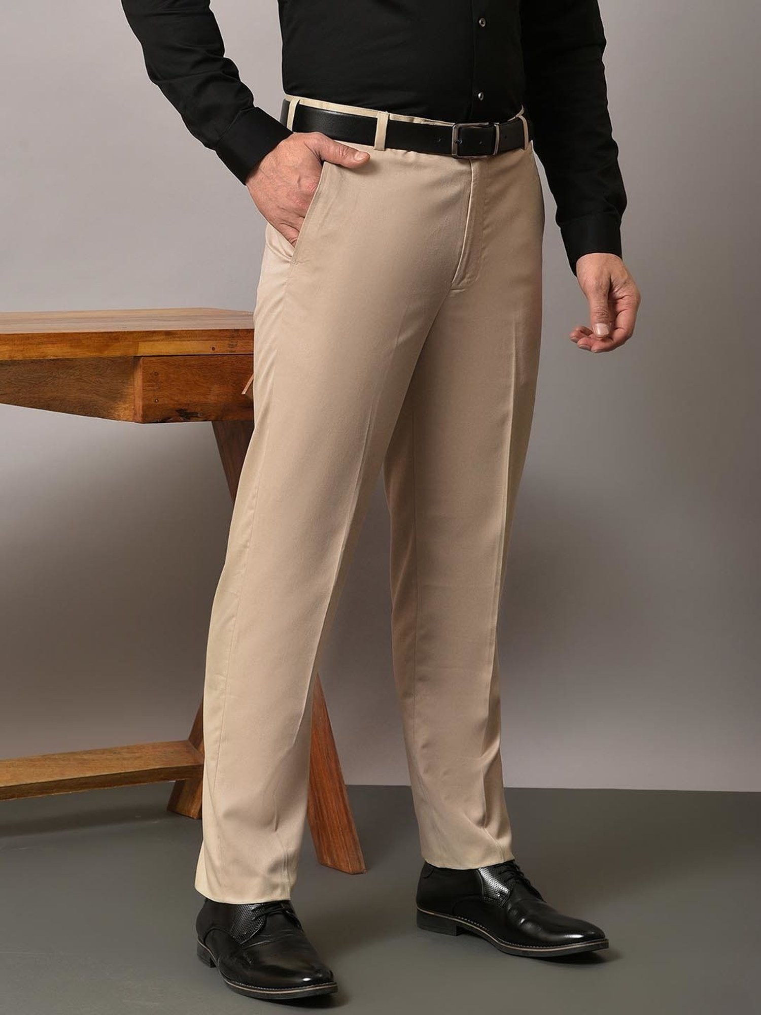 Arrow Navy Regular Fit Trousers