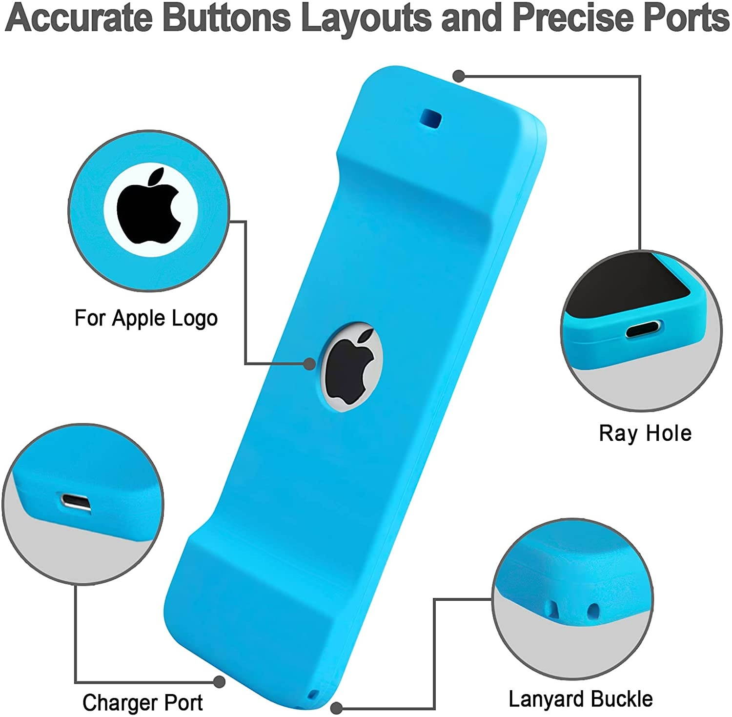 2 Pack Remote Case for Apple TV 4K 4th and 5th Generation,HYIEOU Light Weight Soft Washable Anti Slip Shock Proof Silicone Cover for Apple TV 4K 4th/5th Gen Siri Remote Controller (Red and Blue)