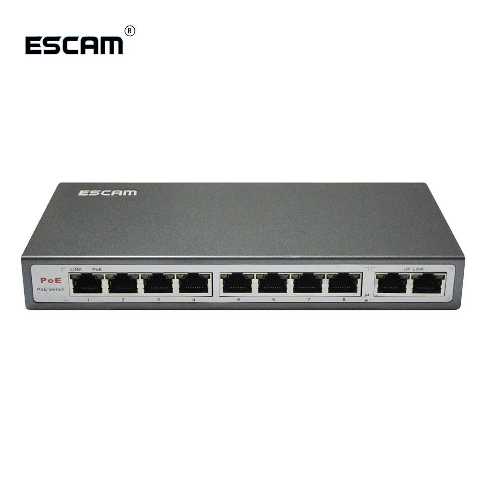ESCAM 8 Ports Fast Ethernet POE Switch for Network IP Cameras