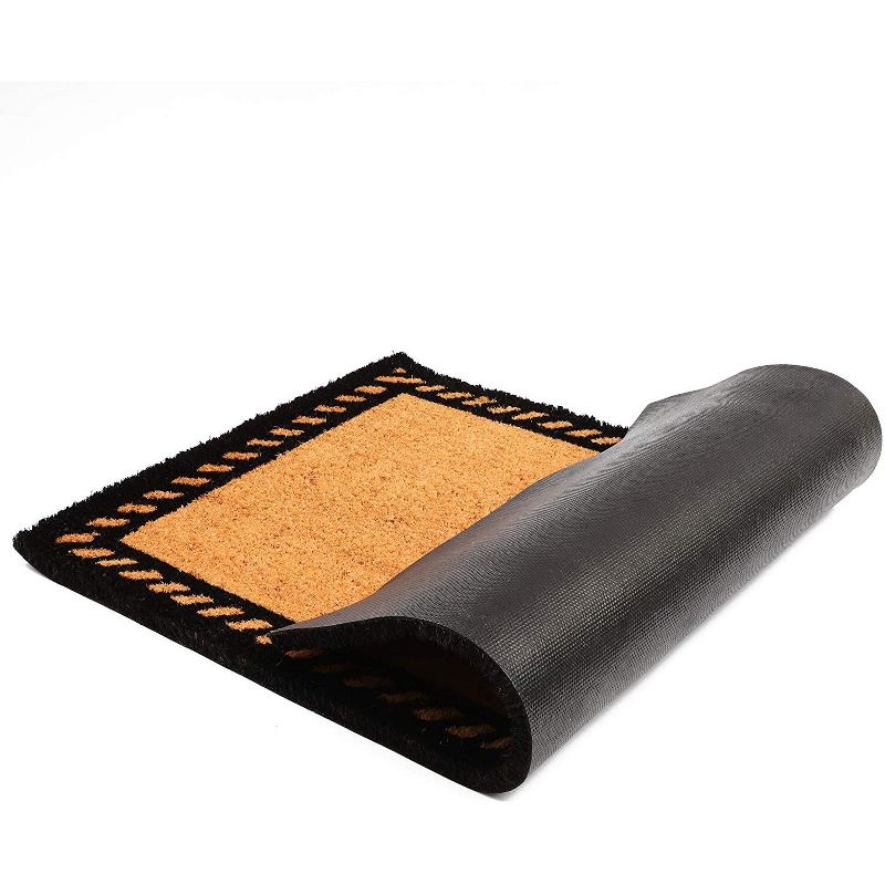 Letter F Welcome Mat, Natural Coir Doormat (30 x 17 Inches)