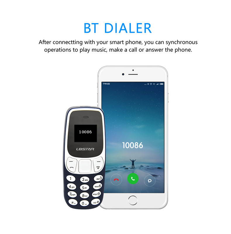 Mini Cellulare non-smart phone L8STAR BM10 non-smart phone gsm Bluetooth dual SIM card MP3, non-smart mini pocket phone, wireless bluetooth student mini dual card phone