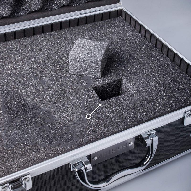 Zeikos ZE-HC18 Deluxe Small Hard Shell Protective Storage Portable Work Case with Shoulder Strap, Reliable Latches, and Dividers, Black