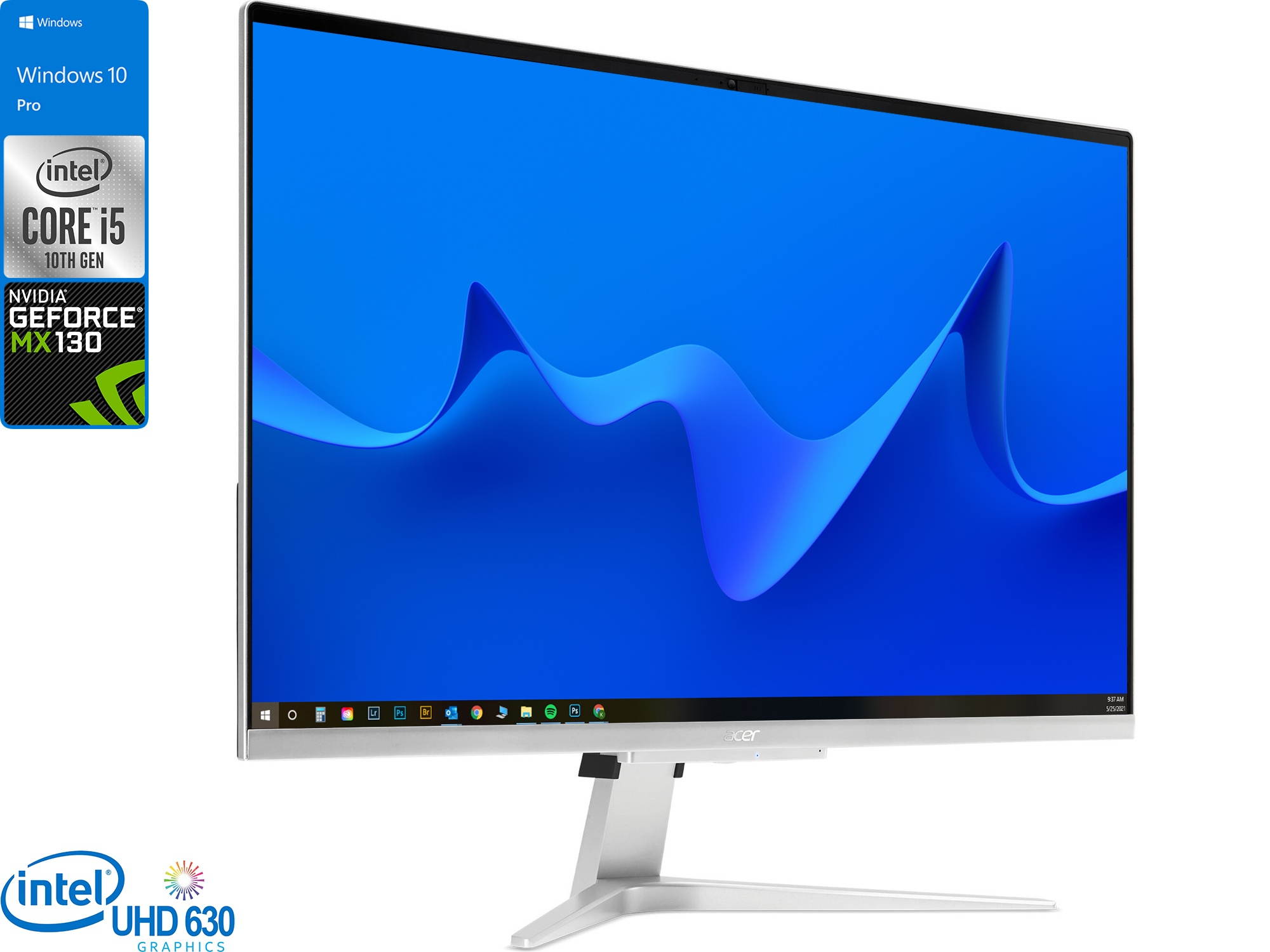 Acer Aspire C All-in-One, 27" FHD Display, Intel Core i5-1035G1 Upto 3.6GHz, 32GB RAM, 2TB NVMe SSD, NVIDIA GeForce MX130, HDMI, Wi-Fi, Bluetooth, Windows 10 Pro