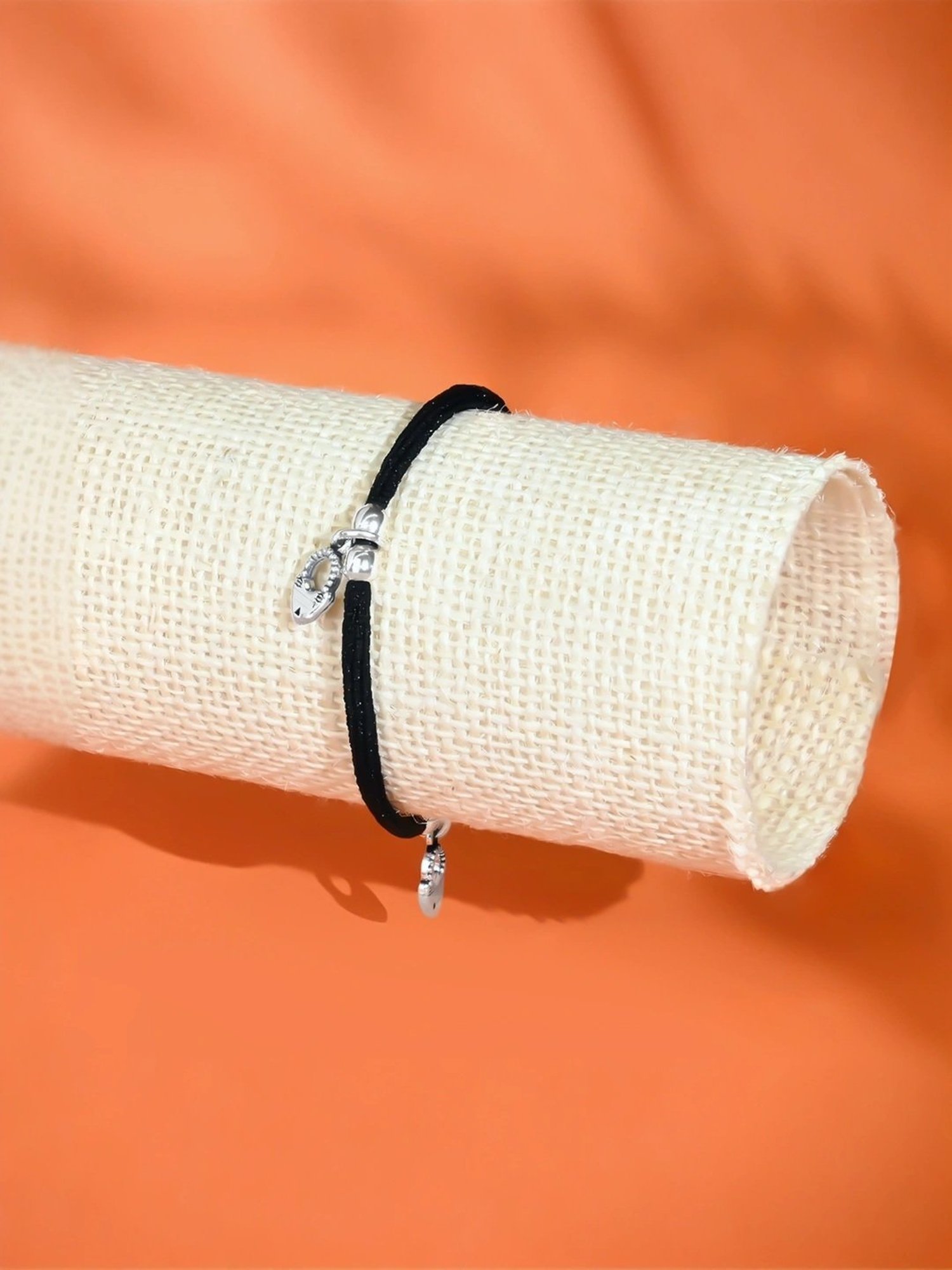 Touch925 Heart Lock Silver Thread Anklet for Women