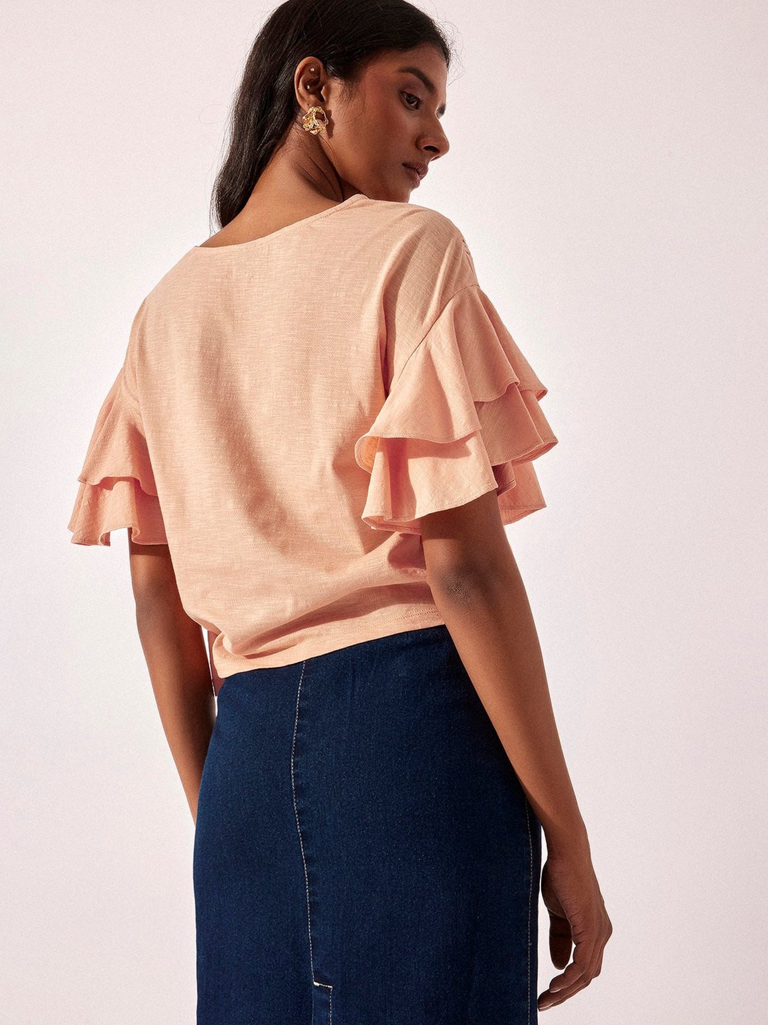 The Label Life Peach Lace Top