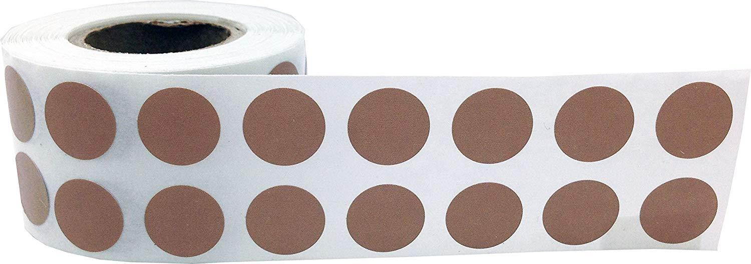 Tan Circle Dot Stickers, 1/2 Inch Round, 1000 Labels on a Roll