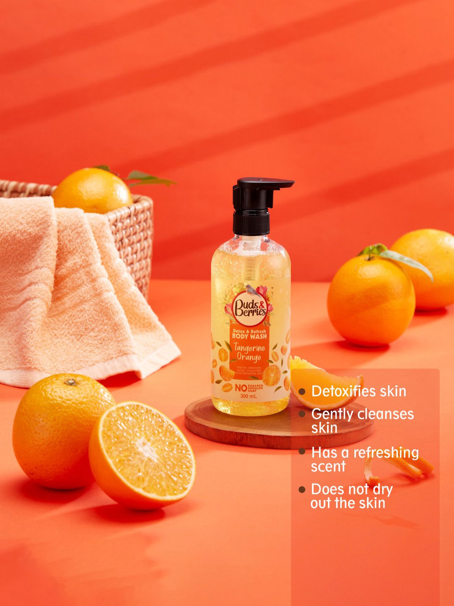 Buds & Berries Tangerine Orange Detox & Refresh Body Wash - 300 ml