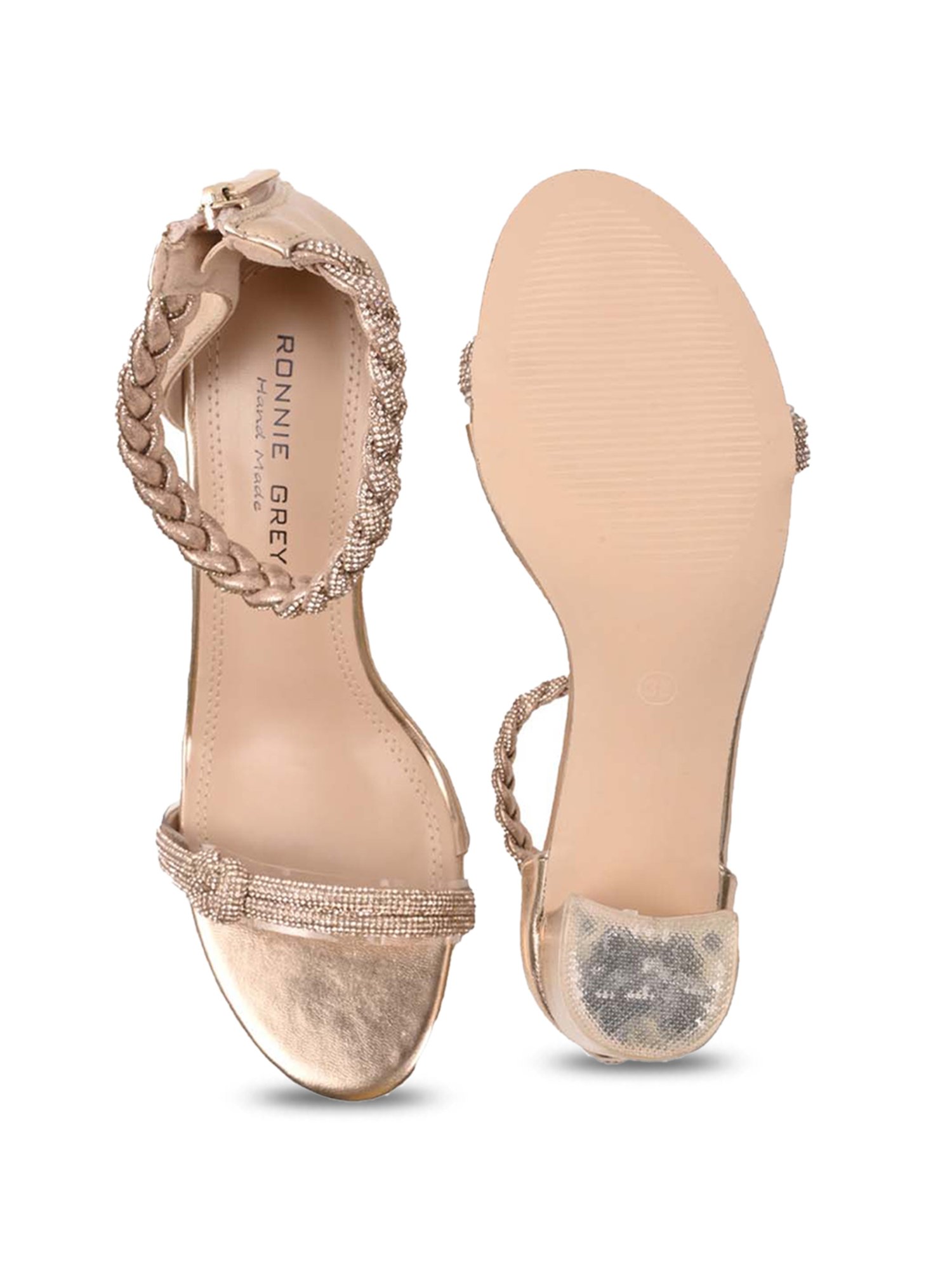 Ronnie Grey Women's Champagne Ankle Strap Sandals