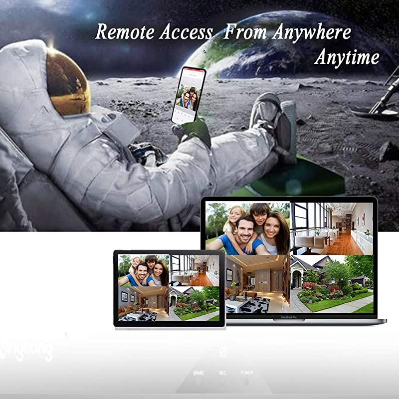 1080P 4CH Home Security Camera System, 4PCS 1920TVL DVR CCTV Cameras Outdoor, Wide Viewing Angle, IP67 Weatherproof, 98ft Night Vision, Motion Alert