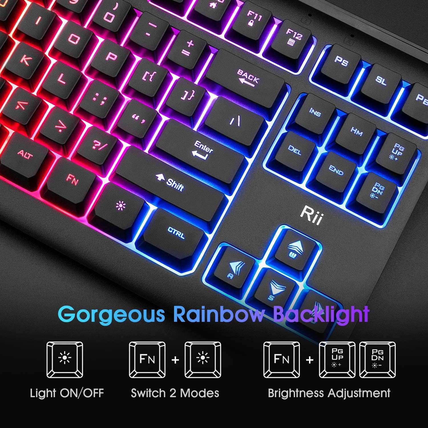 Compact Gaming Office Keyboard RK104,Backlight Keyboard,Small 87 Keys No Number Pad Keyboard for Windows PC Laptop Desktop