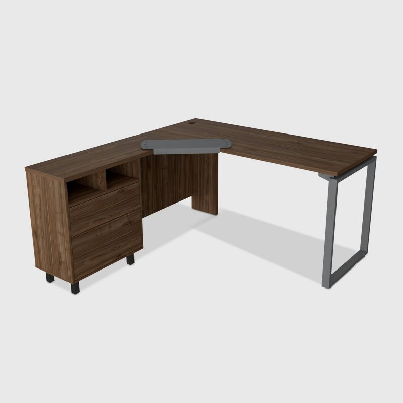 Emery 3 Drawer Desk Brown - RST Brands