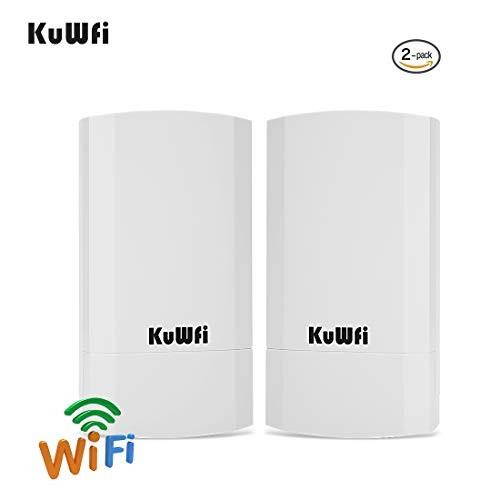 kuwfi 2-pack 300mbps wireless outdoor cpe kit,indoor&outdoor point-to-point wireless bridge/cpe supports 2km transmission dista
