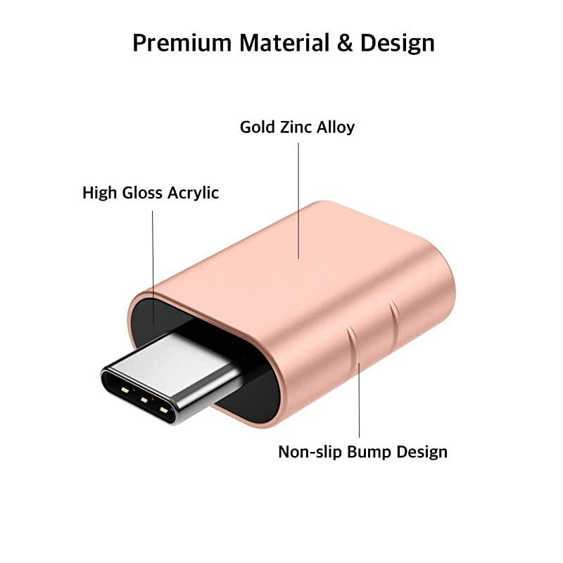 USB C to USB Adapter 2 Pack Thunderbolt 3 to USB 30 Adapter Compatible with MacBook Pro 2019 and Before MacBook Air 20192018 Dell XPS and More Type C Devices Rose Gold