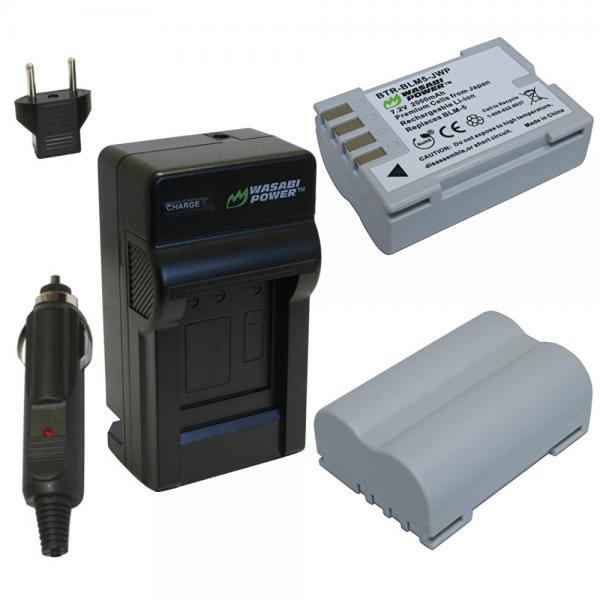 Wasabi Power Battery (2-Pack) and Charger for Olympus BLM-5, PS-BLM5 and Olympus E-5