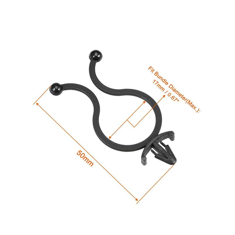 uxcell Twist Lock Cable Wire Ties Nylon U Shape Save Place 17mm Dia Black 200pcs