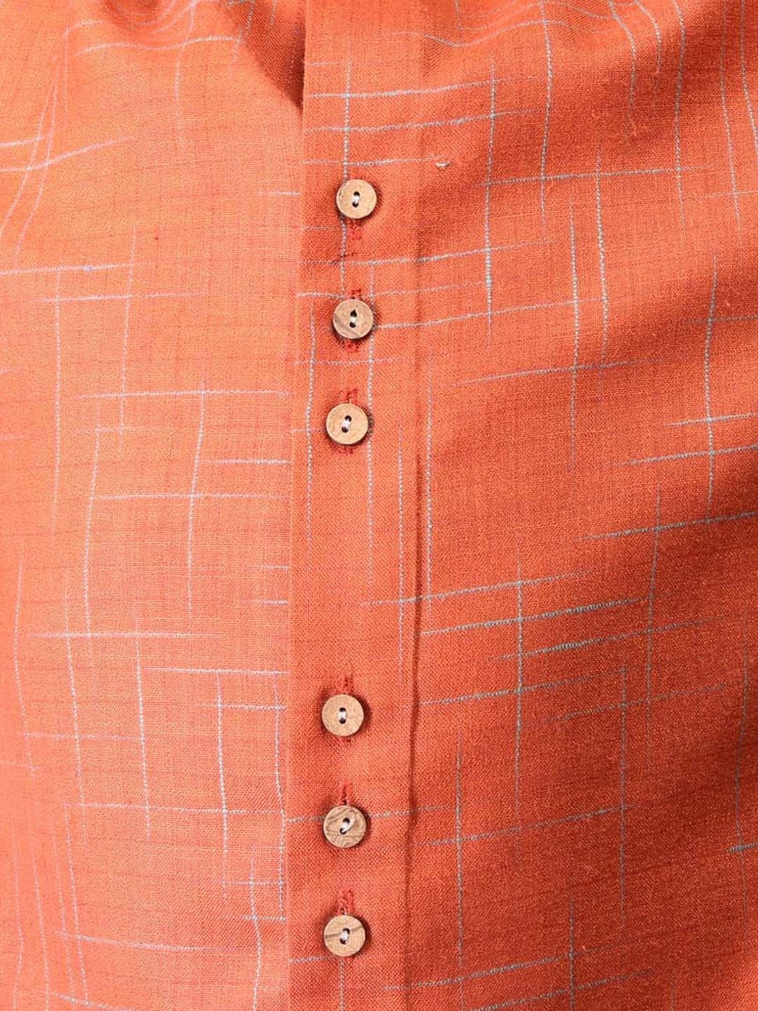 TABARD Kids Orange & Beige Cotton Printed Kurta Set