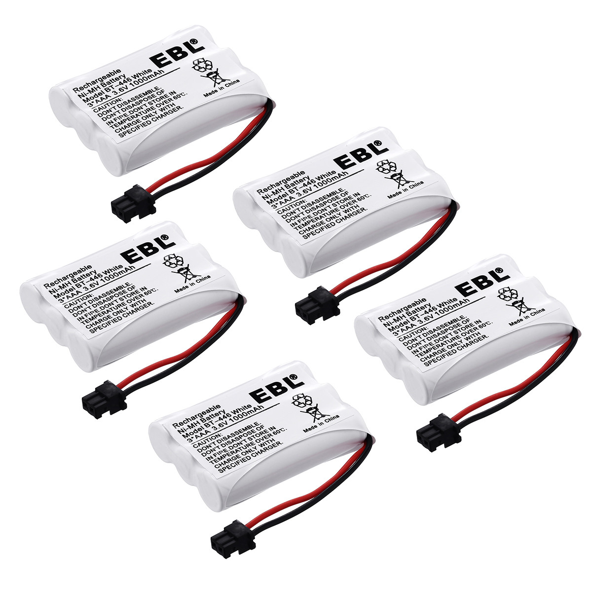 EBL 3 Pack 1000mAh 3.6V Ni-MH Battery for Uniden BT-446 BT446, BP-446 BP446, BT-1005 BT1005, TRU8885, TRU8885-2 Cordless Phone Batteries