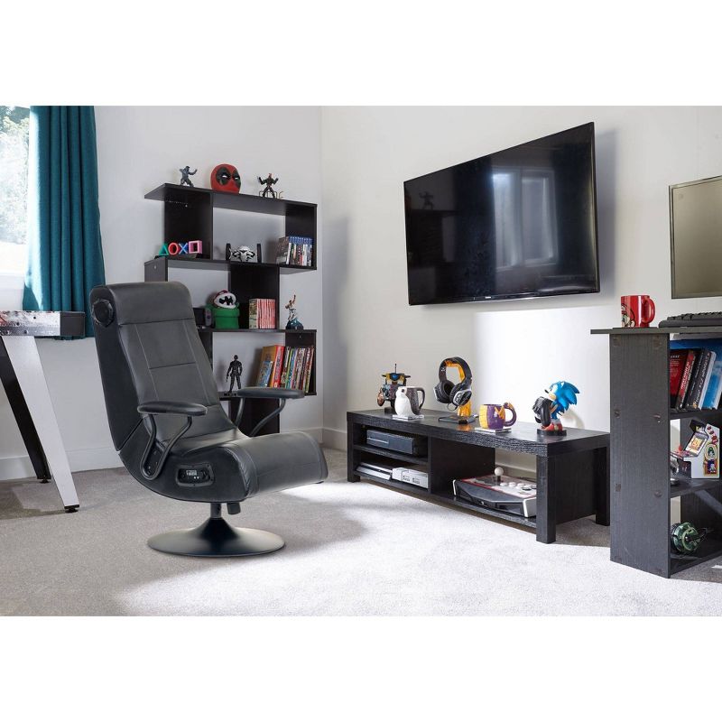 Spade Floor Rocker 2.1 Bluetooth Audio Foldable Rocking Video Gaming Chair Black - X Rocker