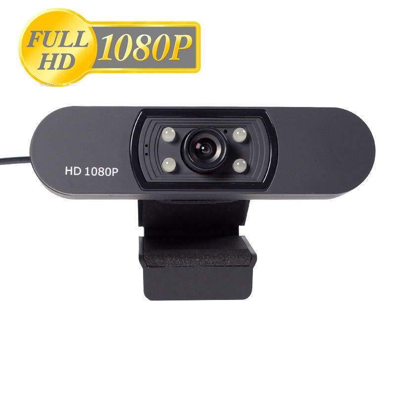Webcam 1080P Computer Camera with Privacy Cover USB Connection Built-in Noise-reduction Microphone for Live Video