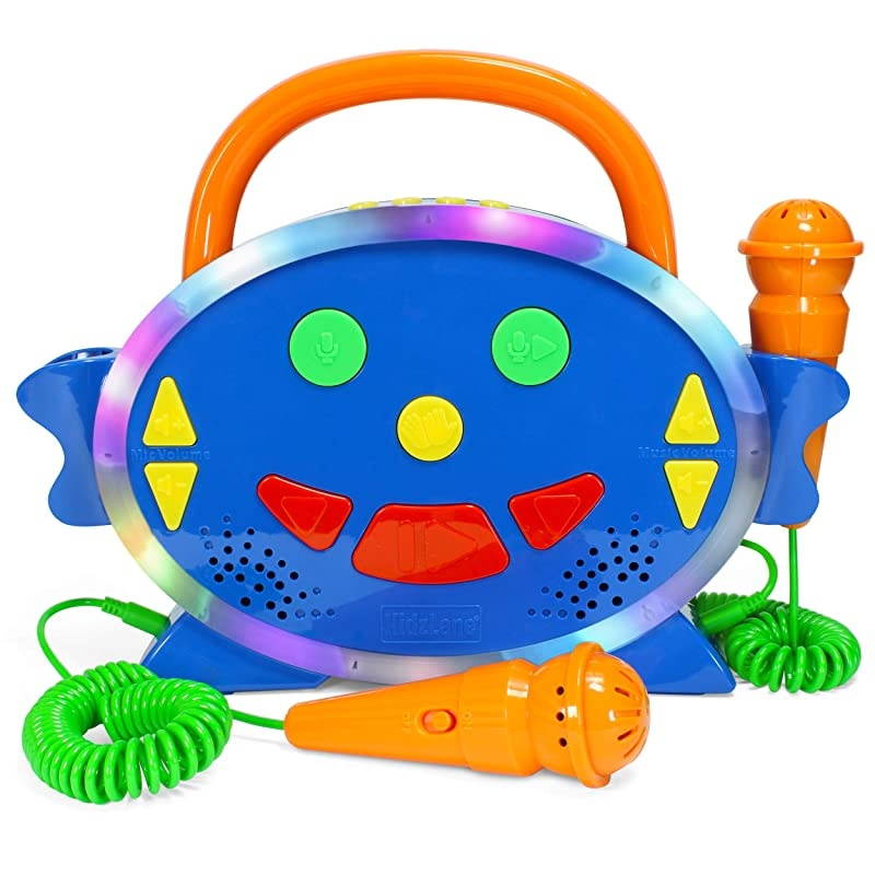 Machine for Kids with 2 Microphones Includes 100 PreLoaded Songs Record Playback Voice Changer and Bluetooth Perfect for Toddlers Up