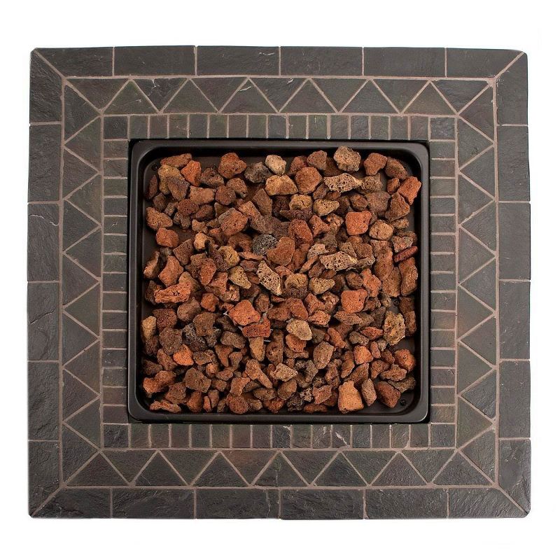 Endless Summer 30 inch Gas Firepit with Lava Rock and Real Slate Mantel