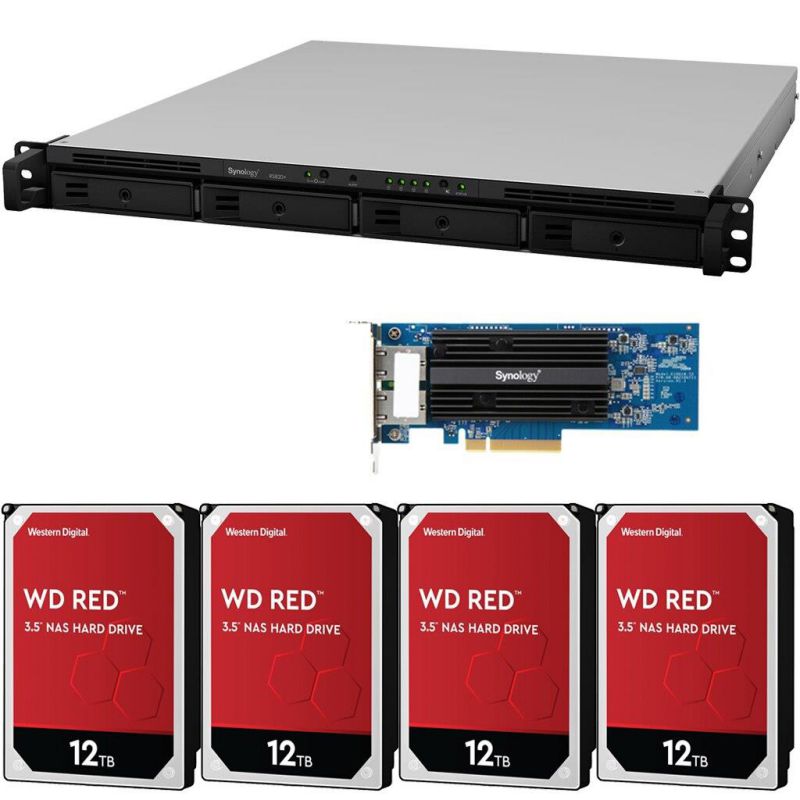 Synology RS820+ 4-Bay RackStation NAS with Synology 10Gb Adapter 32TB (4x8TB) of Western Digital RED NAS Drives Fully Assembled Tested By CustomTechSales