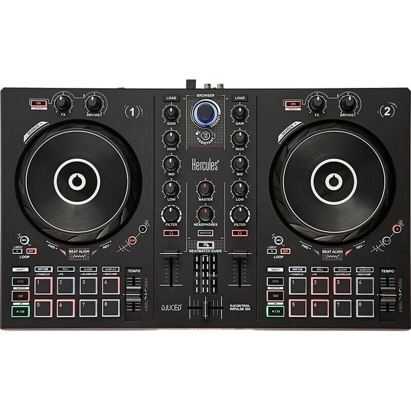 Hercules DJ DJControl Inpulse 300 2-Channel DJ Controller w/ FX, 16 Pads