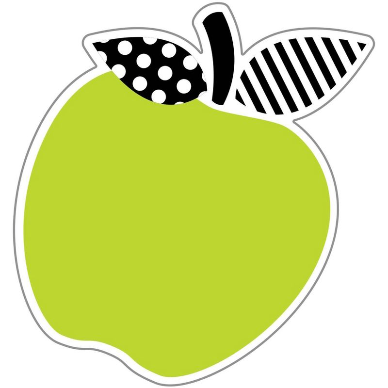Schoolgirl Style 36pc Black, White and Stylish Brights Apples Cut-Outs 5.15" x 5.47"
