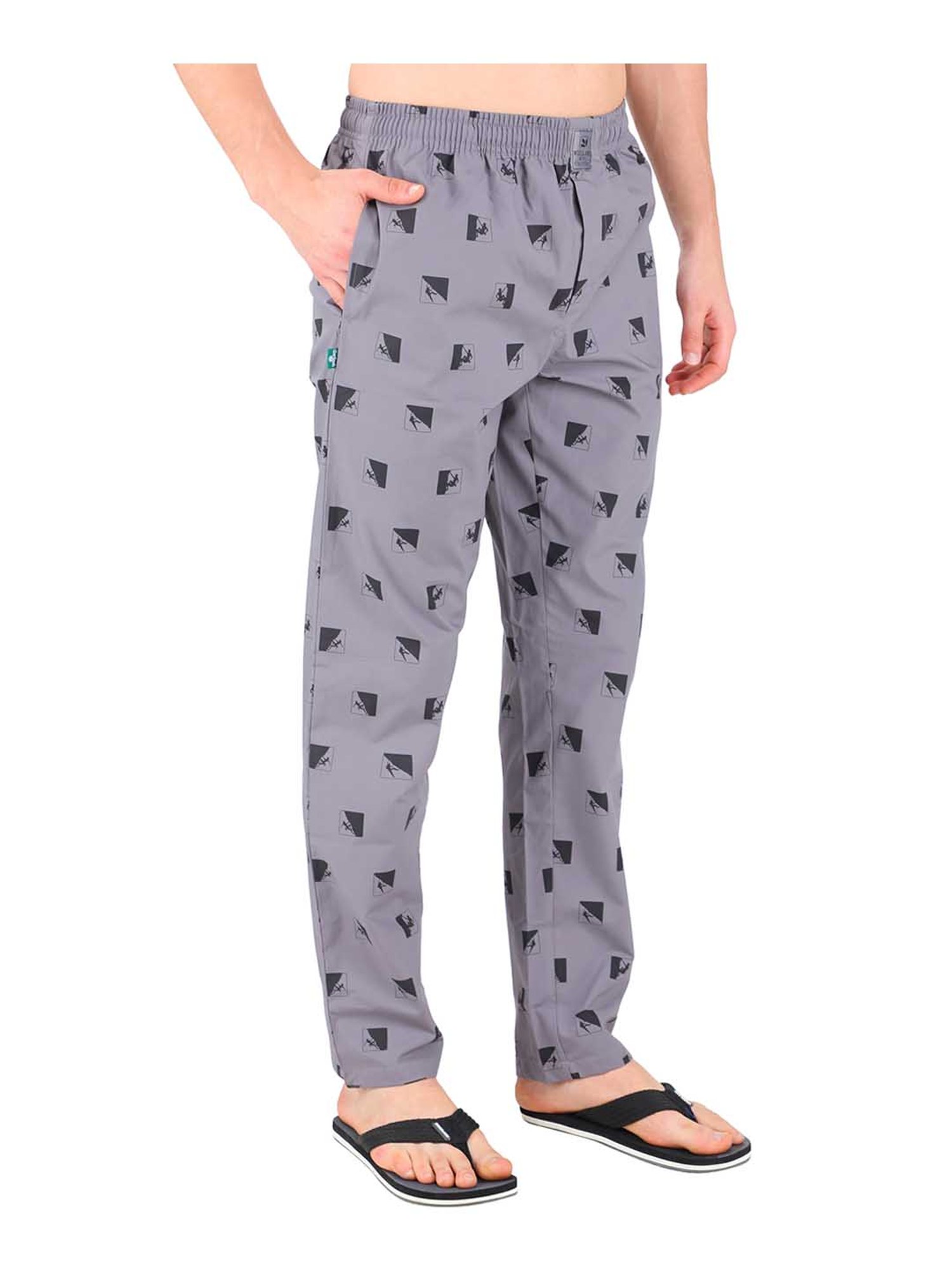 Woodland Dark Grey High Rise Cotton Pyjama Pants