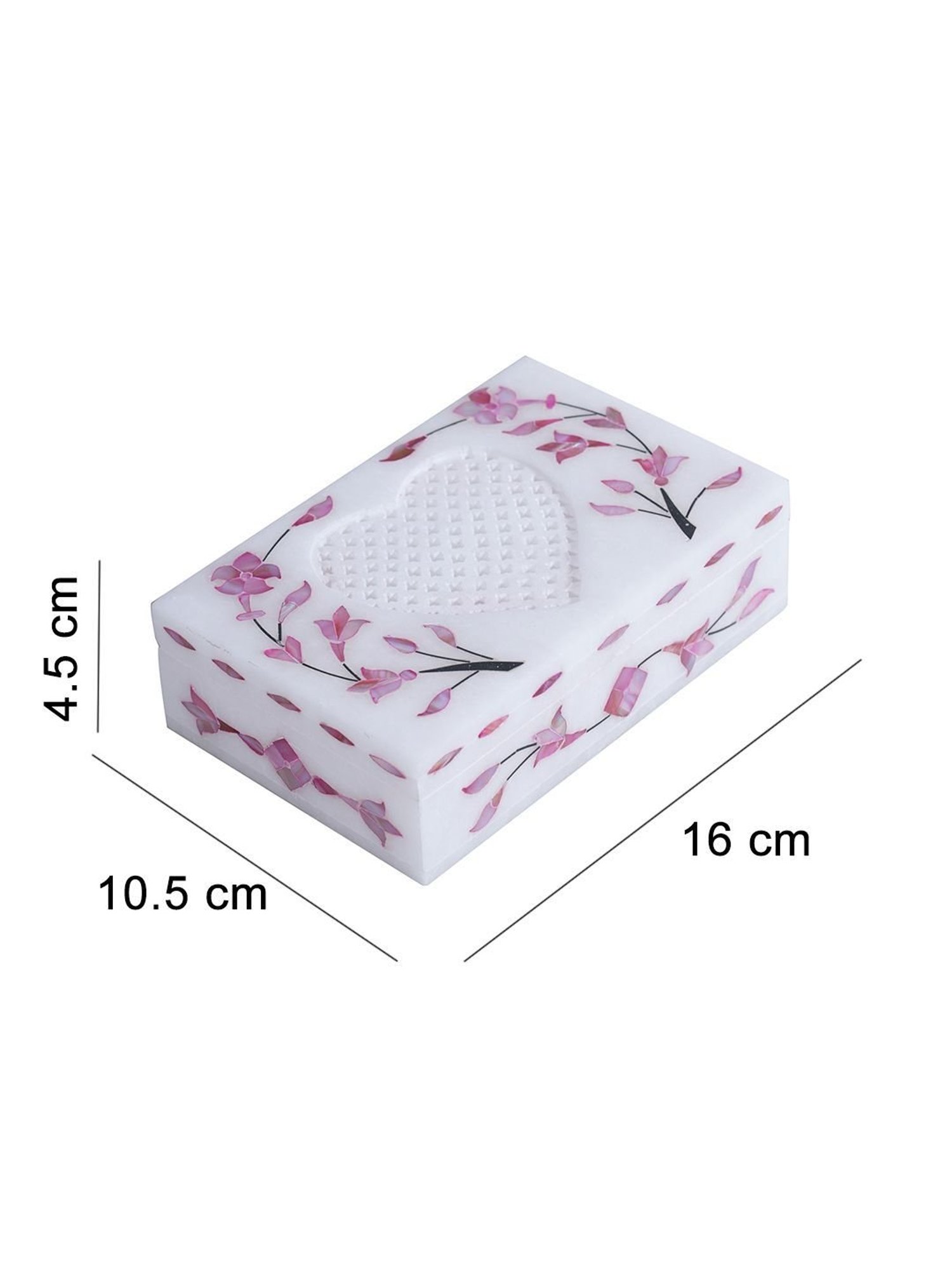 Aapno Rajasthan Pink & White Marble Jewellery Box