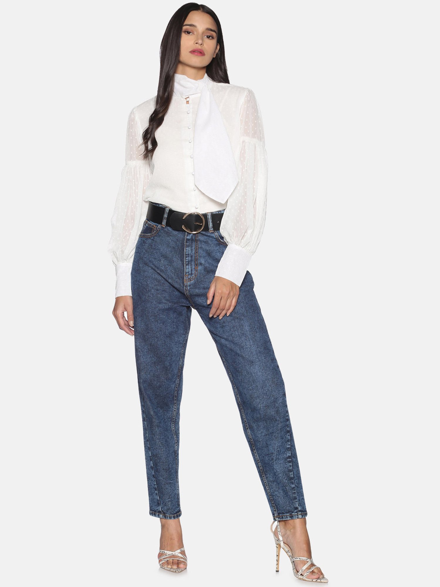 ISU White Self Print Shirt