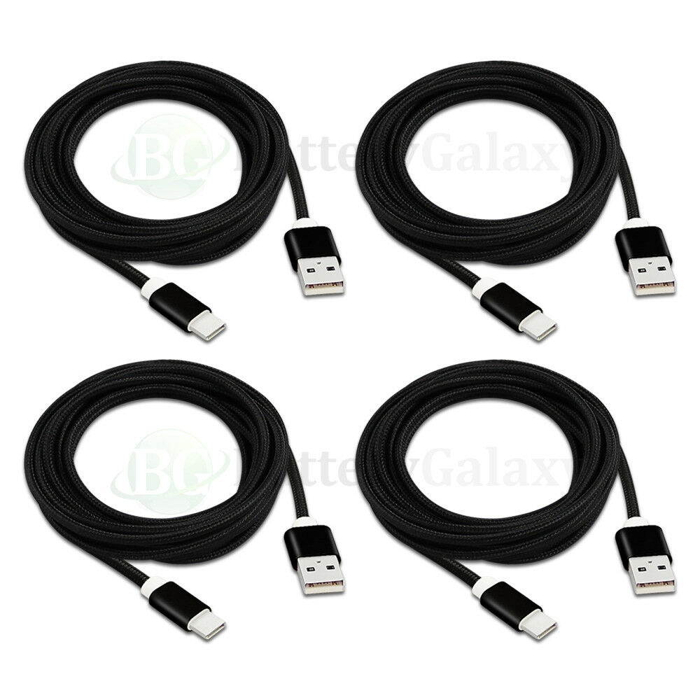 1-100 Lot USB Type C 10FT Braided Charger Cable for  Moto Z Play Droid