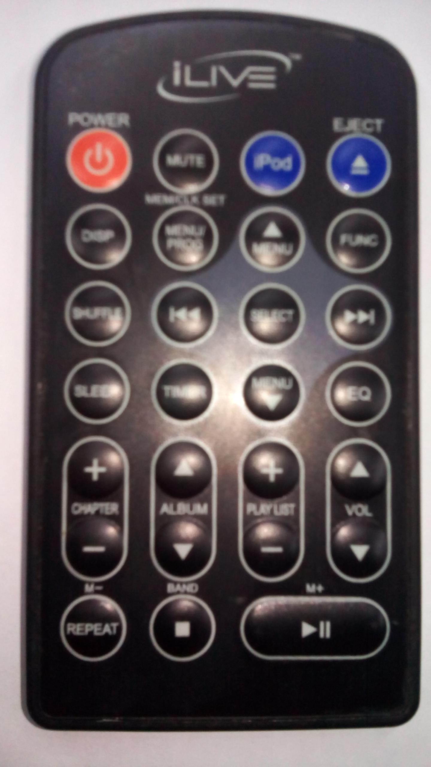 Original ILIVE IBCD3817DT Remote Control (Black)